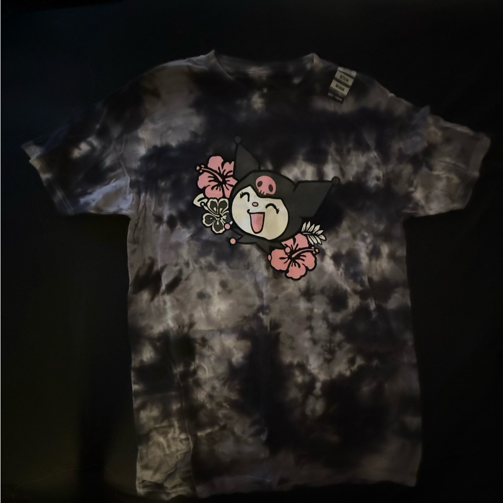 Unisex Tie-Dye Kuromi Shirt - Black and Pink